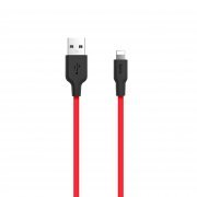 Кабель Hoco X21 Silicone для Apple (USB - Lightning) красно-черный