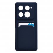 Чехол-накладка - SC337 с картхолдером для Infinix Note 40 Pro 5G (230678) (темно-синяя)