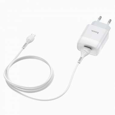 Сетевое зарядное устройство HOCO C72A Glorious с кабелем micro-USB (белое) &mdash; 2