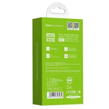Сетевое зарядное устройство Hoco C12Q USB (черное) — 1