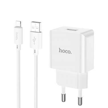 Сетевое зарядное устройство для Apple Hoco C106A Leisure (USB - Lightning) (белое) — 1