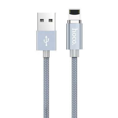 Кабель для Apple Hoco U40A магнитный (USB - lightning) (металлически-серый) — 1