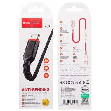 Кабель Hoco X59 Victory (USB - Type C) 100см (черный) — 2