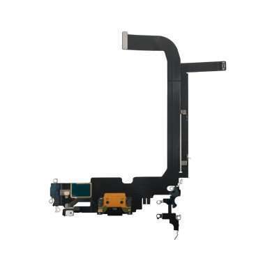 Шлейф для Apple iPhone 13 Pro Max на системный разъем/микрофон Черный - Премиум — 2