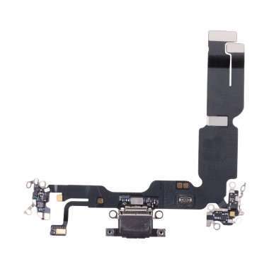 Шлейф для Apple iPhone 15 Plus на разъем зарядки/микрофон (черный) &mdash; 1