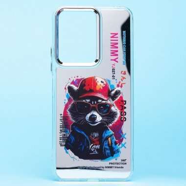 Чехол-накладка для Xiaomi Redmi 13C 4G (енот) (прозрачная) — 1